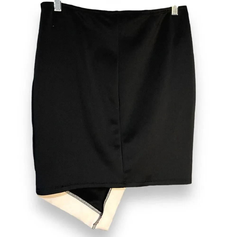 Trixxi Asymmetrical Mini Skirt Women's Large Black Party Stretch Festival Casual